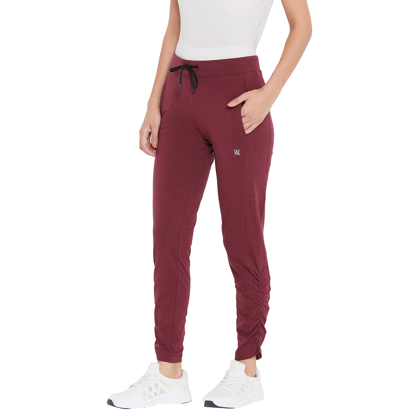 Women Self Design Track Pant Maroon Color