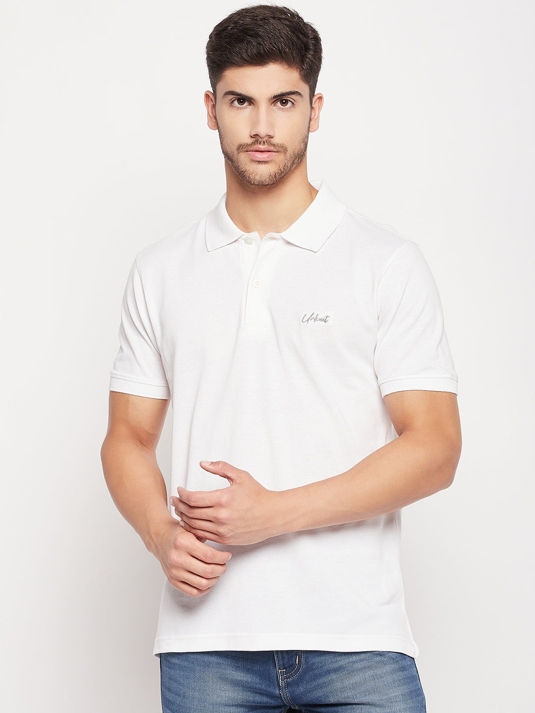 Men's Classic Fit Solid Polo T-Shirt White