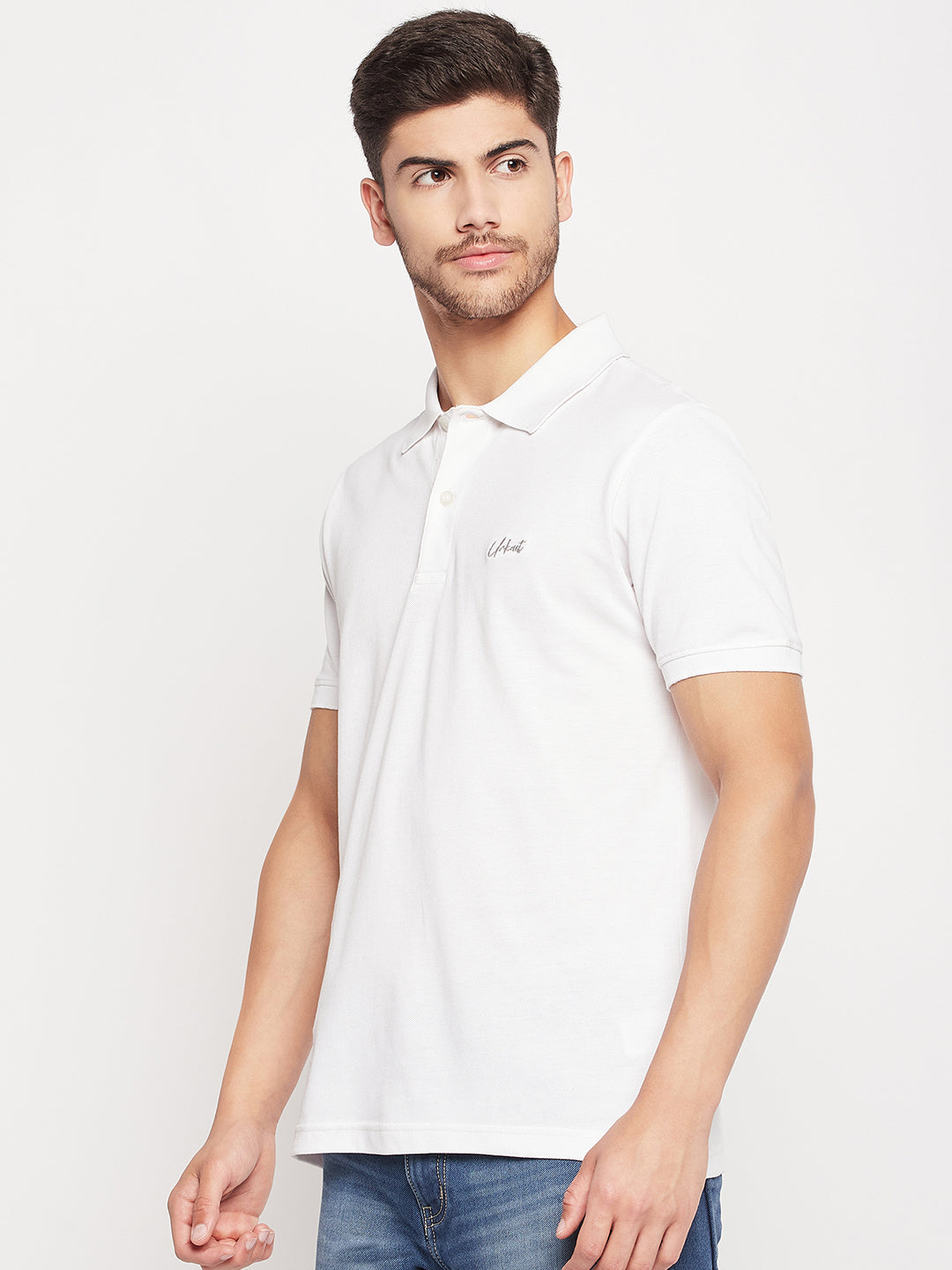 Men's Classic Fit Solid Polo T-Shirt White