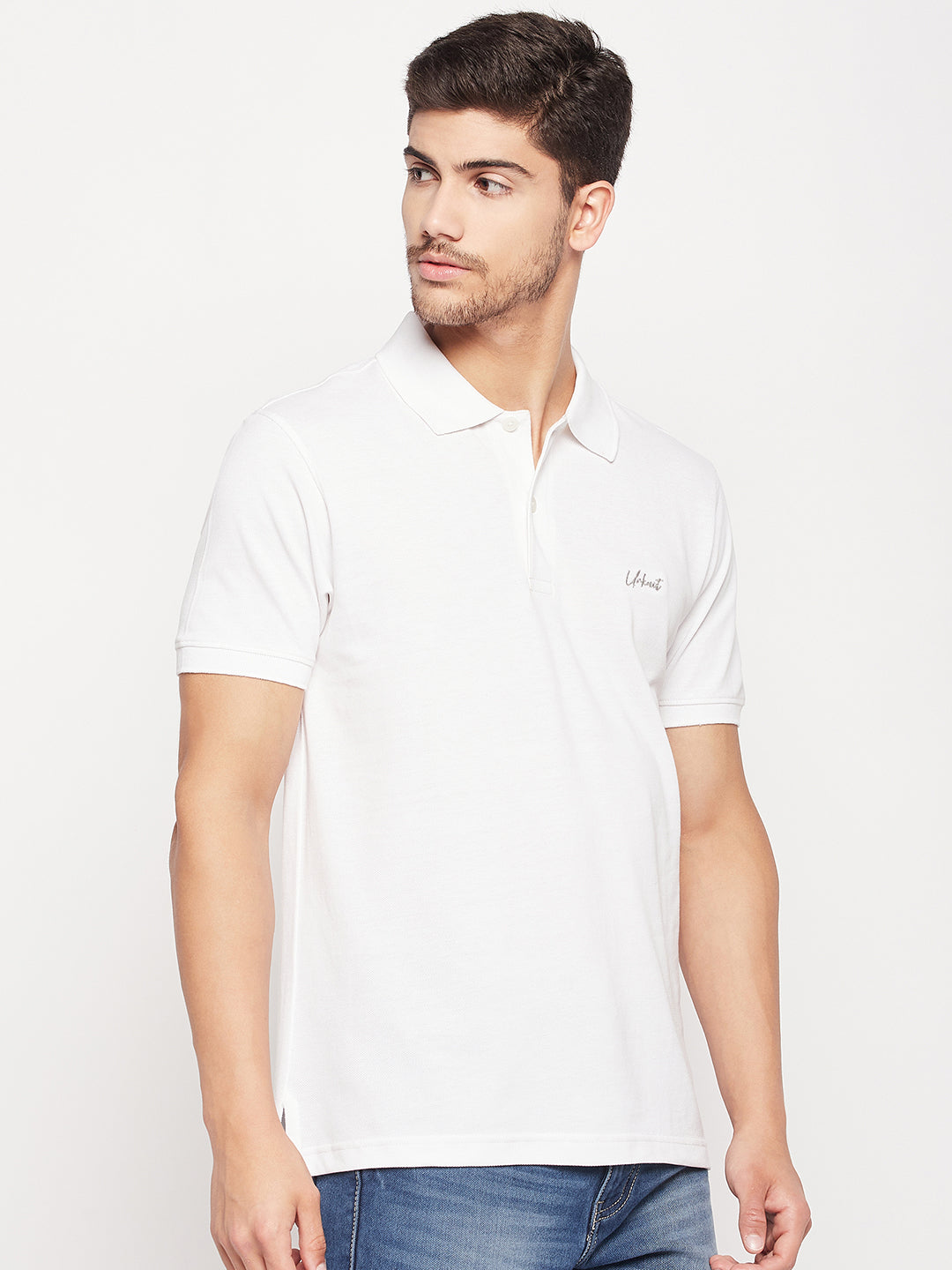 Men's Classic Fit Solid Polo T-Shirt White