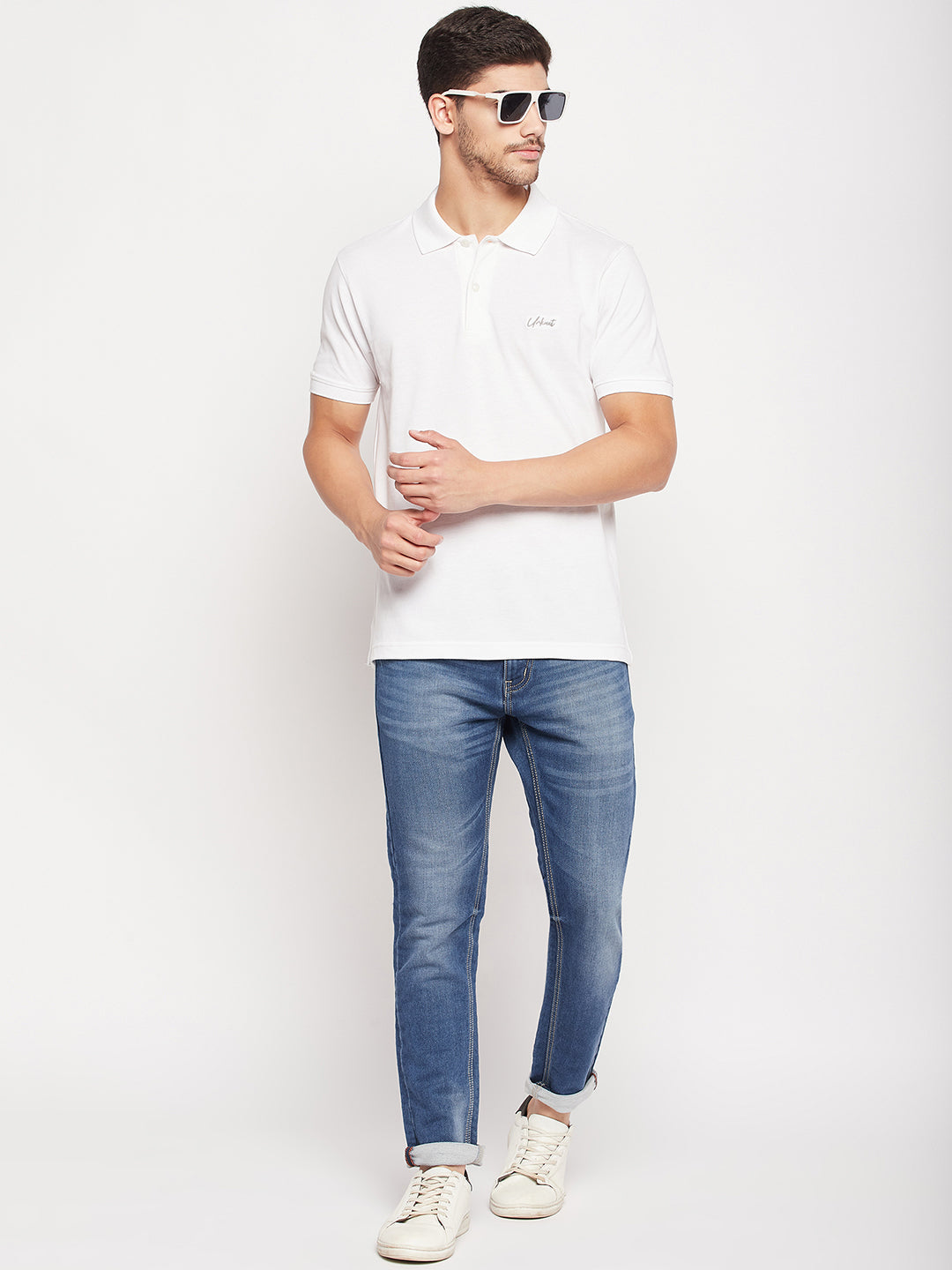 Men's Classic Fit Solid Polo T-Shirt White