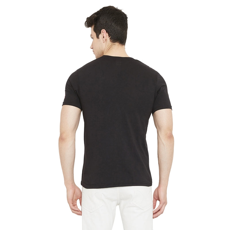 Success Printed Black Color Round Neck T-Shirt For Men