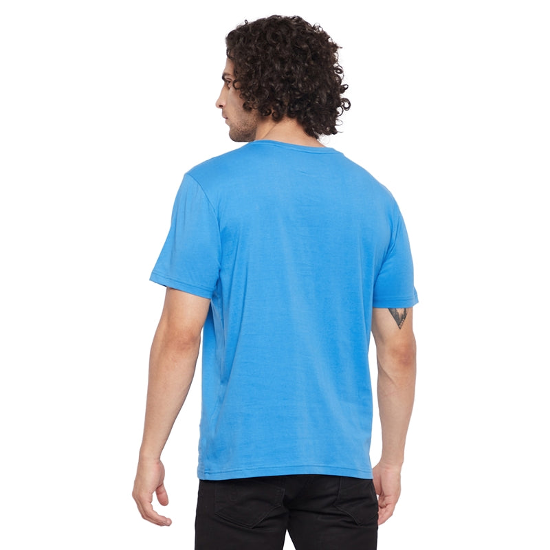 Pirate Printed Blue Color Round Neck T-Shirt For Men