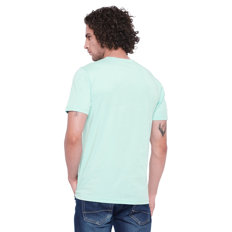 Explorer Printed Light Green Color Round Neck T-Shirt For Men