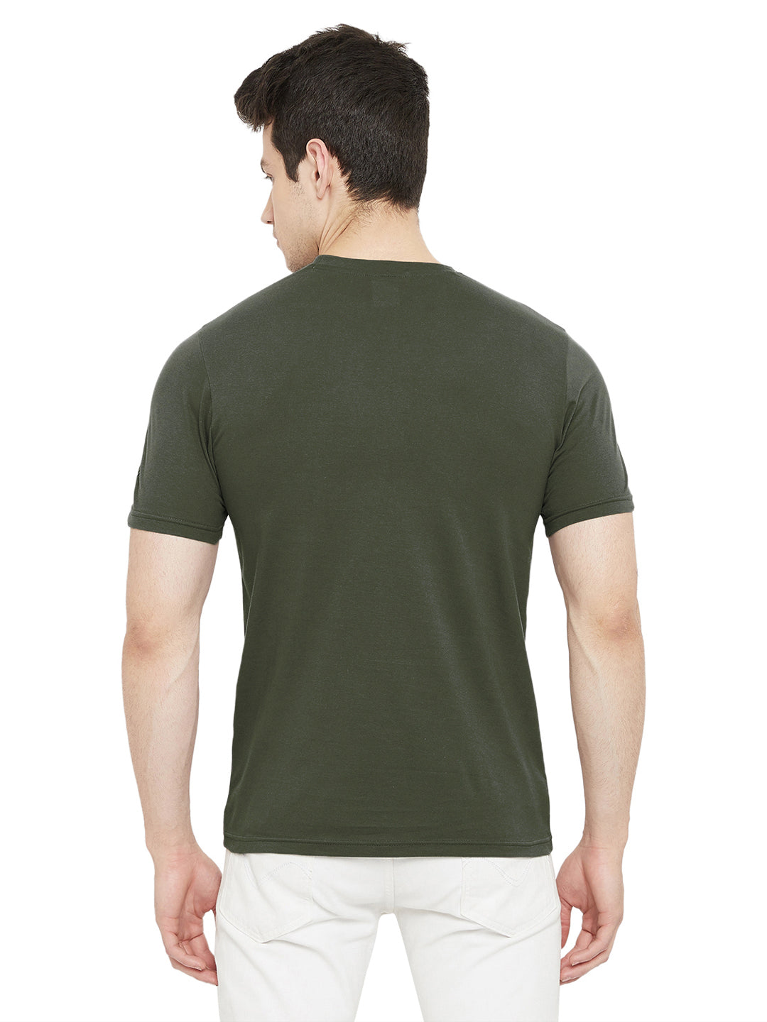 Men's 100% Cotton T-Shirt Olive Color