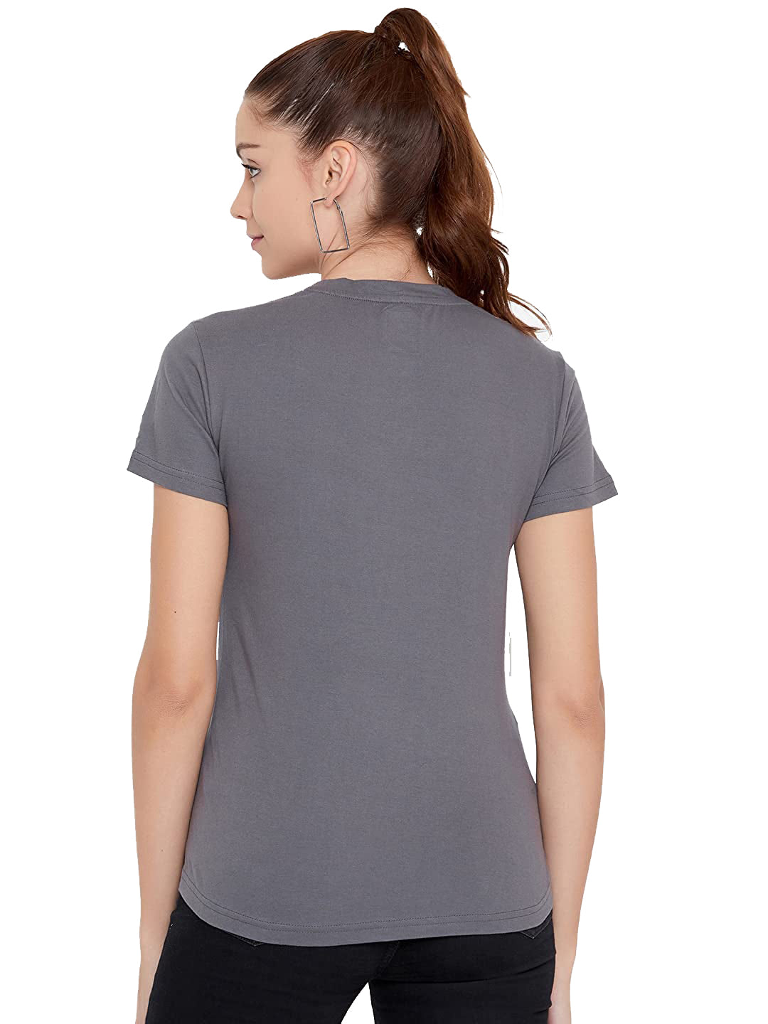 Women 100% Cotton T-Shirt Grey Color
