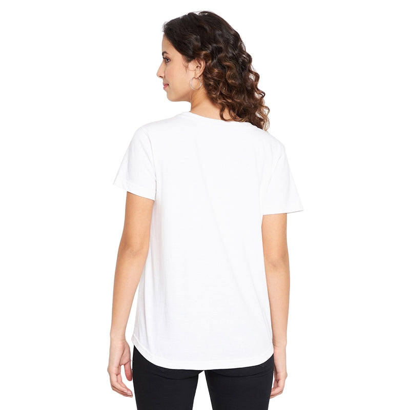Now Is Good Printed Women T-Shirt White Color