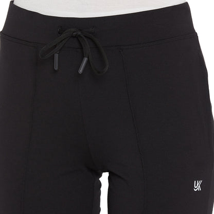 Women Regular Fit Solid Track Pant Black Color