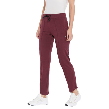 Women Regular Fit Solid Track Pant Maroon Color