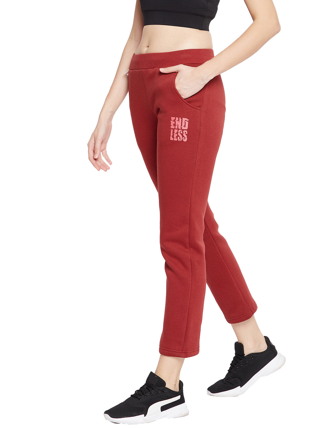 Women Endless Track Pants Maroon Color