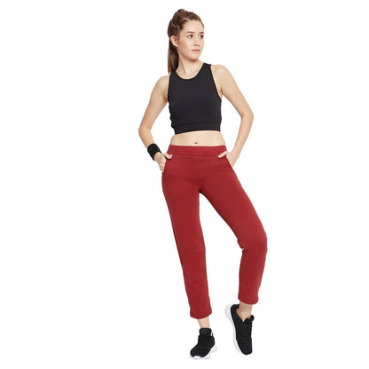 Women Track Pants Maroon Color