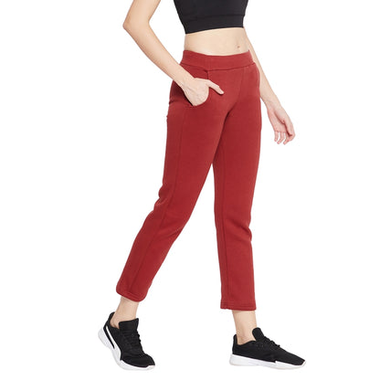 Women Track Pants Maroon Color