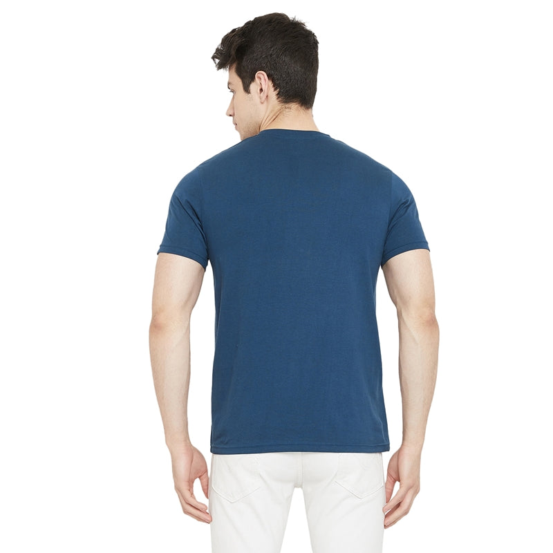 Euphoria Printed Dark Blue Color Round Neck T-Shirt For Men