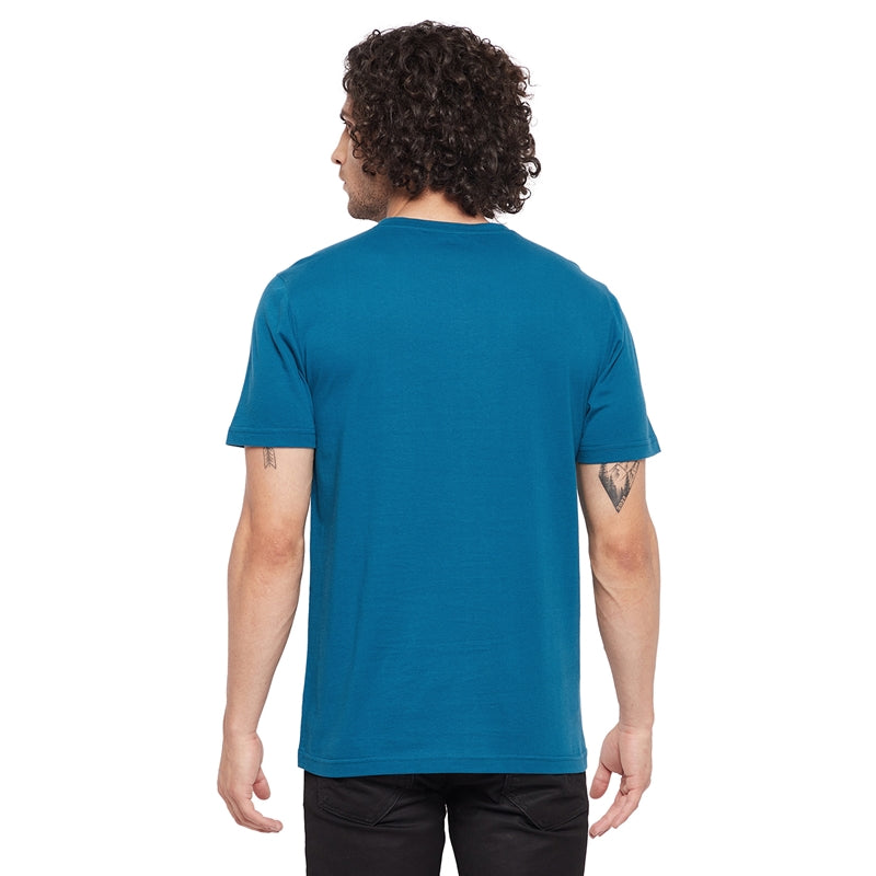 Everyday Living Technology Printed Dark Blue Color Round Neck T-Shirt For Men