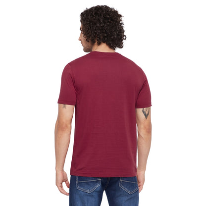 Everyday Living Printed Maroon Color Round Neck T-Shirt For Men