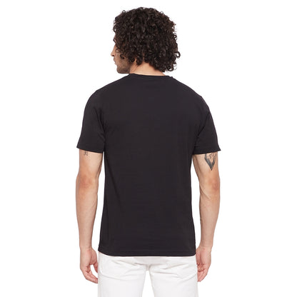 Create Reset Printed Black Color Round Neck T-Shirt For Men