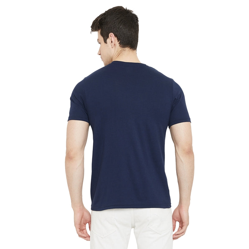 Urknit Logo Printed Navy Color Round Neck T-Shirt For Men
