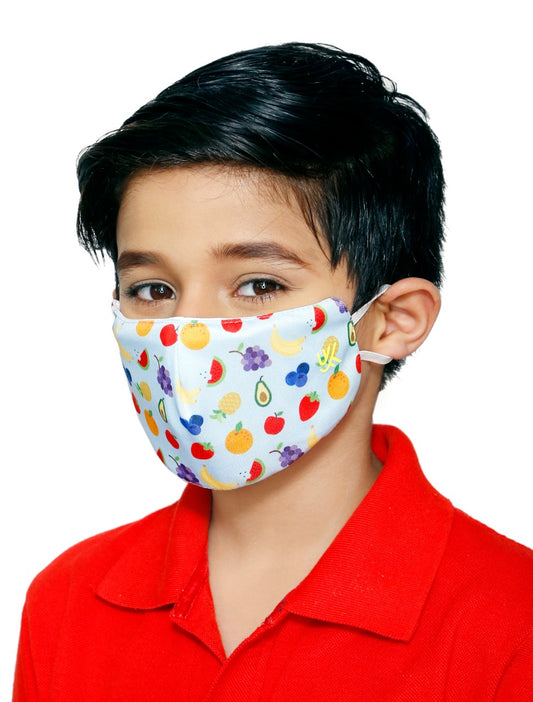 Polyester interlock Fruit Print Clothing face mask for kids
