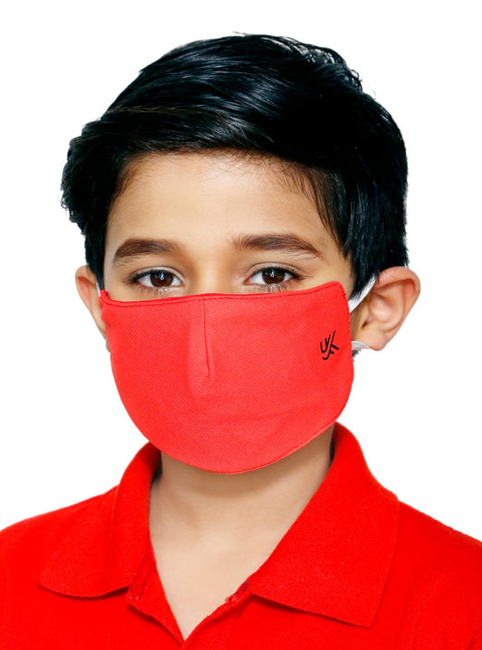 Polyester interlock Red Clothing face mask for kids