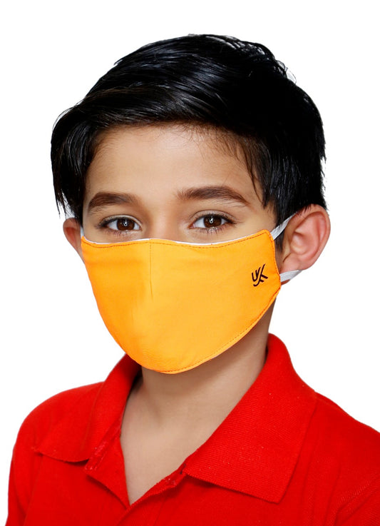 Polyester interlock Orange Clothing face mask for kids
