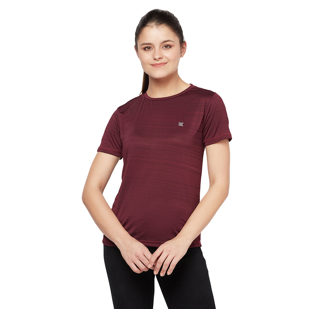 Gym T-Shirt For Women Wine Color