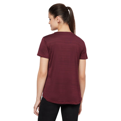 Gym T-Shirt For Women Wine Color